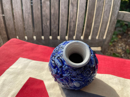 A Blue Gourd Shaped Vase Possibly German 11cm Tall