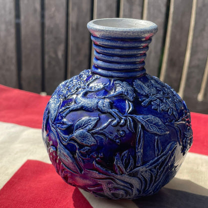 A Blue Gourd Shaped Vase Possibly German 11cm Tall