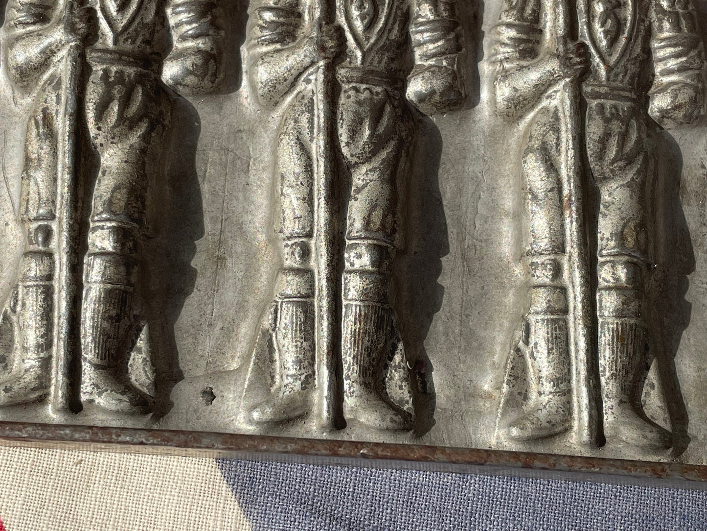 A  Rare Vintage Chocolate Mould With 6 Soldiers Marked Birmingham 20cm Long