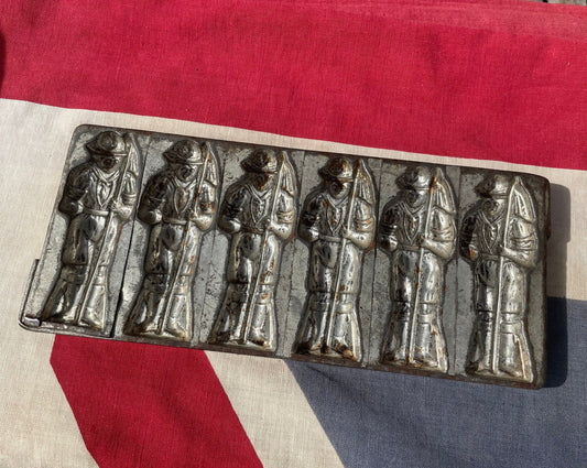 A  Rare Vintage Chocolate Mould With 6 Soldiers Marked Birmingham 20cm Long