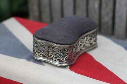 An Edwardian Hallmarked Silver Jewellery Box - Pierced Decoration Chester 1907 Cornelius Saunders & James Francis Hollings Shephard