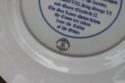 A Sunderland Bone China Commemorative Plate Celebrating The Most Excellent Order of The British Empire Diamond Jubilee 1917-1977