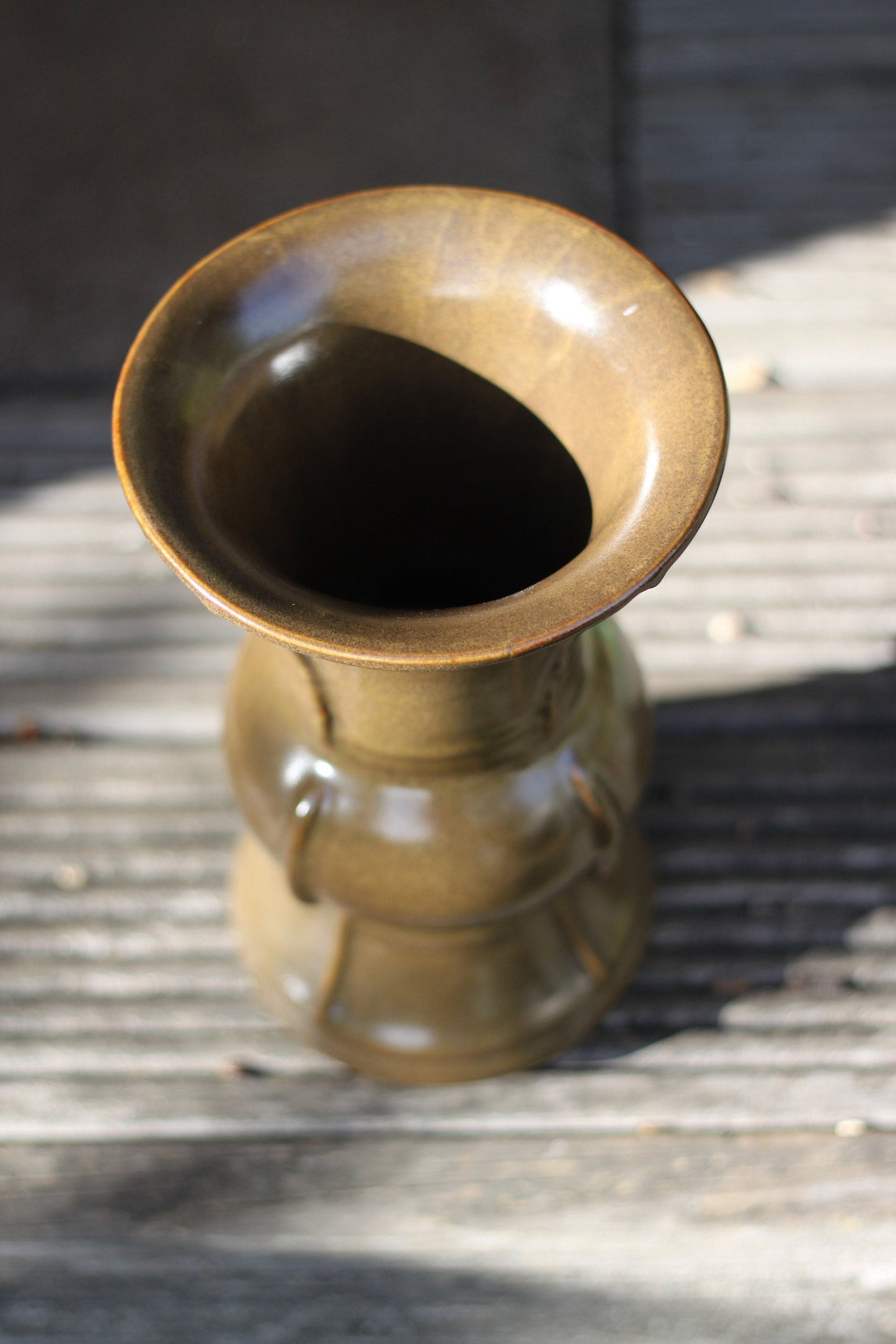 A Chinese Tea Dust Glazed Stoneware Vase, 25cm High