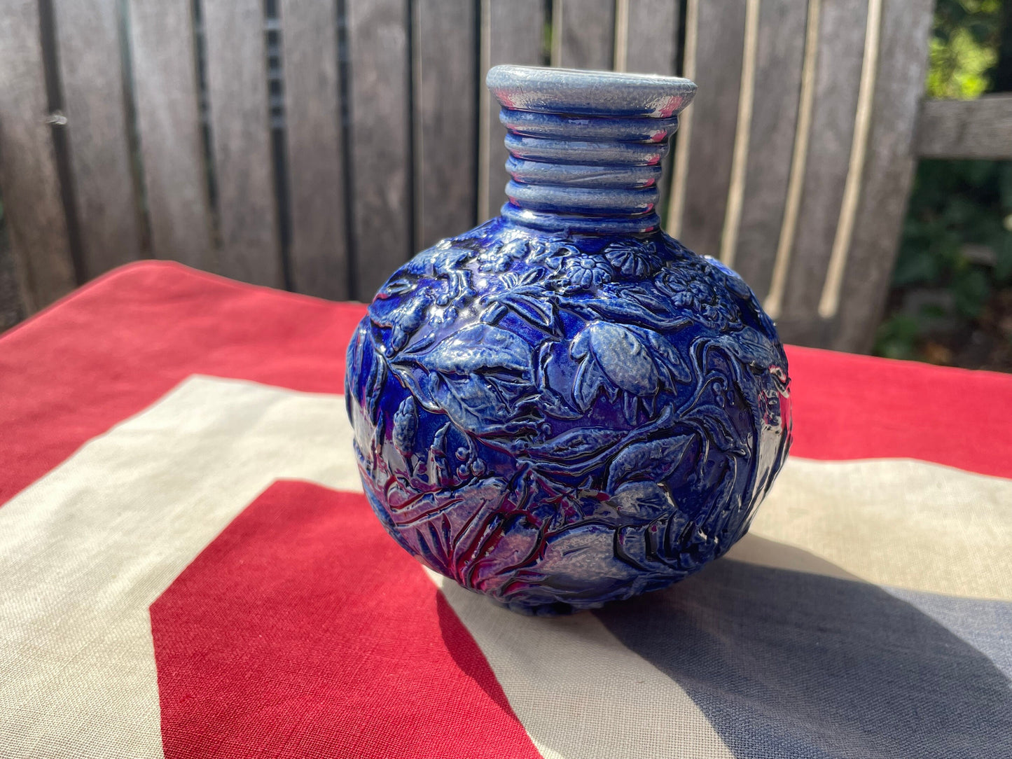 A Blue Gourd Shaped Vase Possibly German 11cm Tall