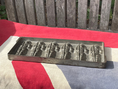 A  Rare Vintage Chocolate Mould With 6 Soldiers Marked Birmingham 20cm Long