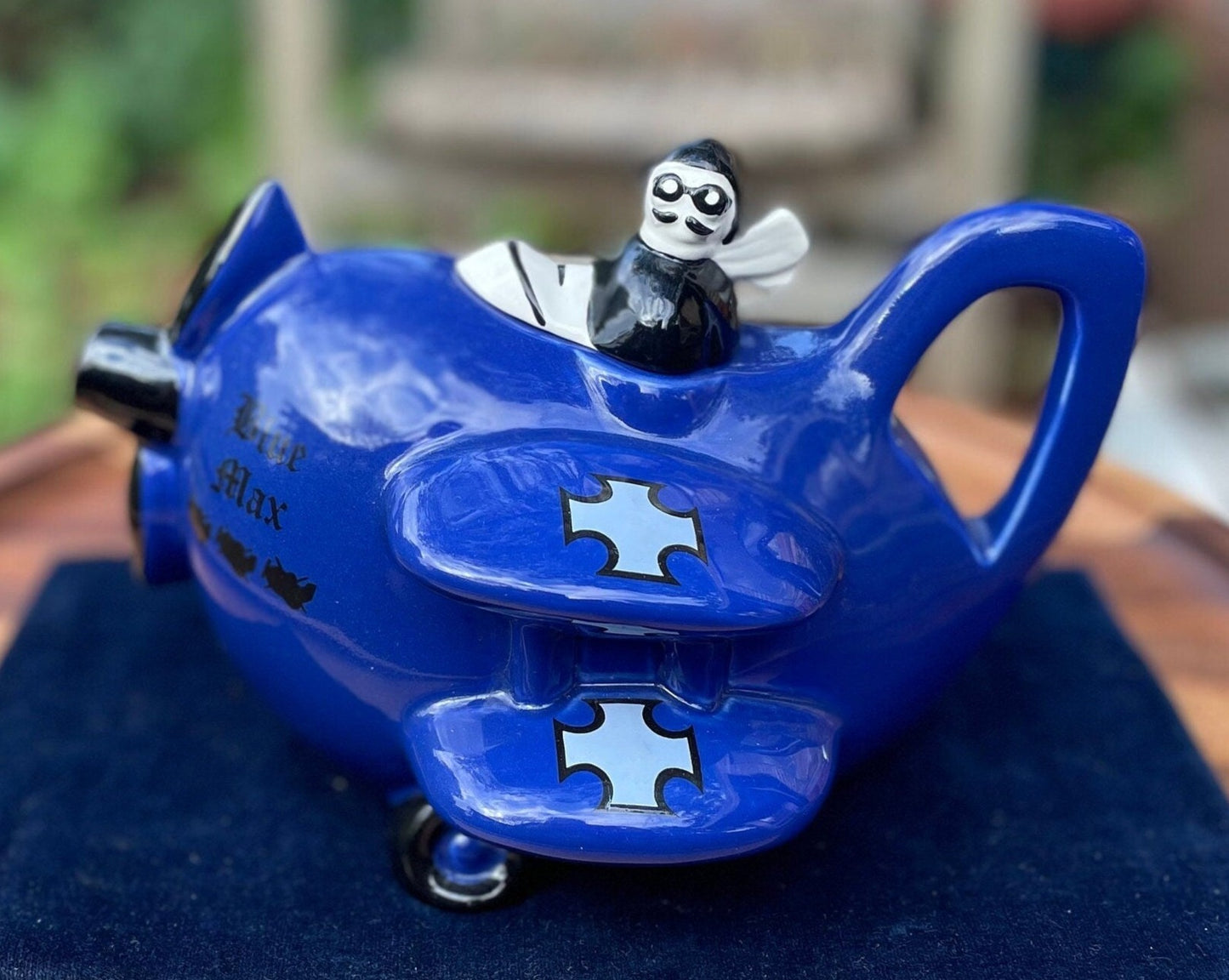 A Vintage Carlton Ware The Blue Max  Novelty Teapot  22cm wide