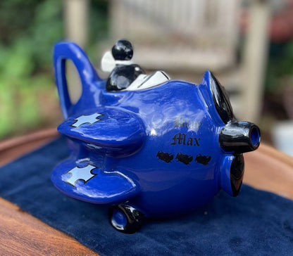 A Vintage Carlton Ware The Blue Max  Novelty Teapot  22cm wide