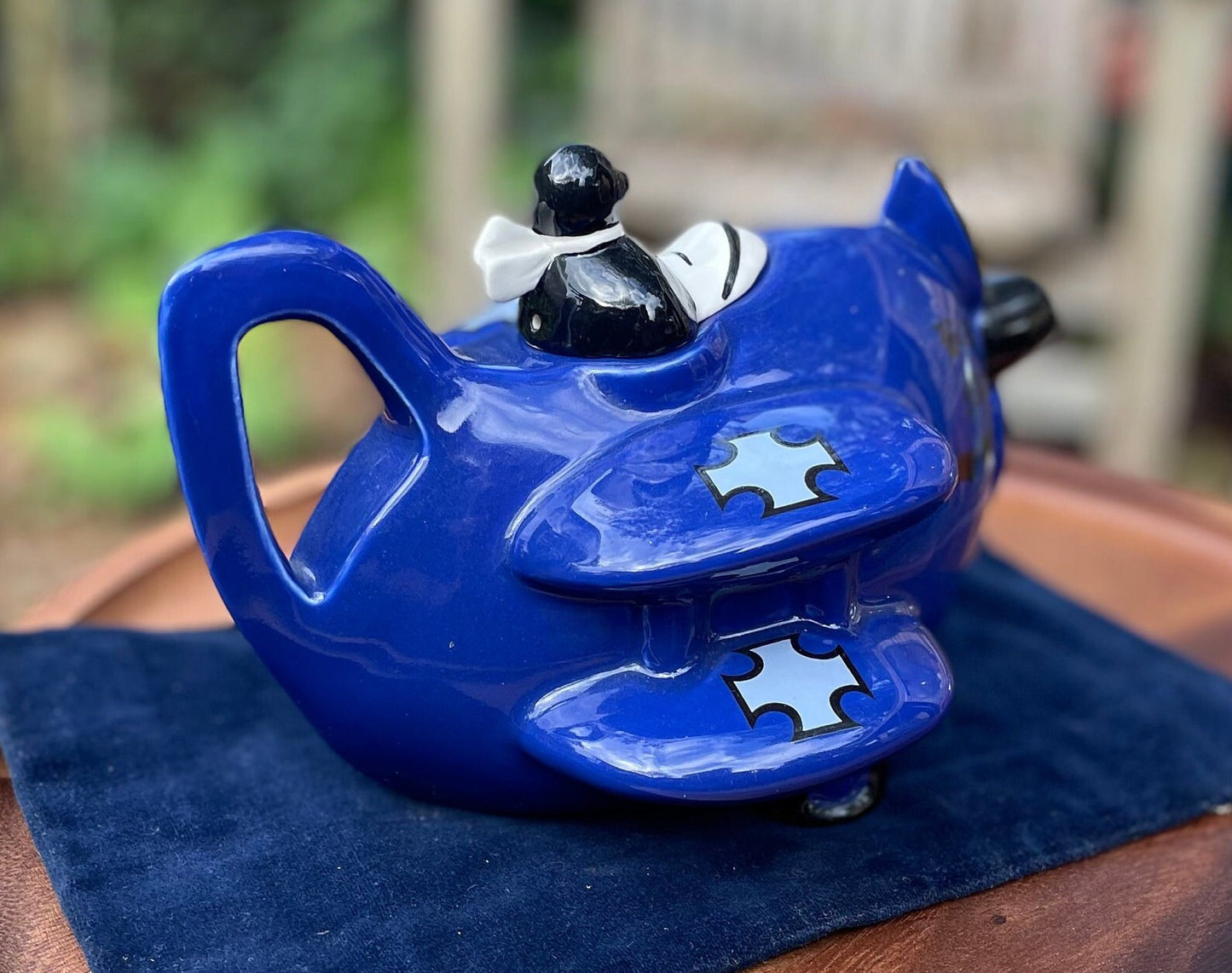 A Vintage Carlton Ware The Blue Max  Novelty Teapot  22cm wide