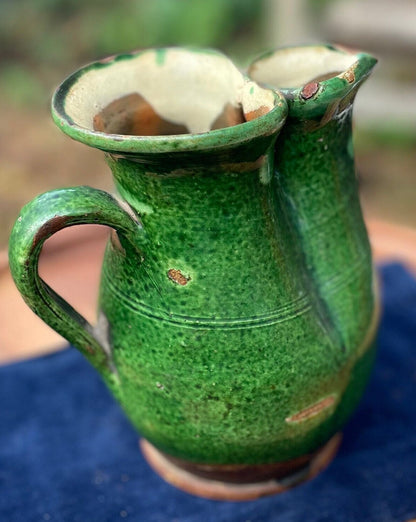 An Unusual Original Piece of Treacle Glazed Art Pottery in The Form of a Jug 16cm Tall