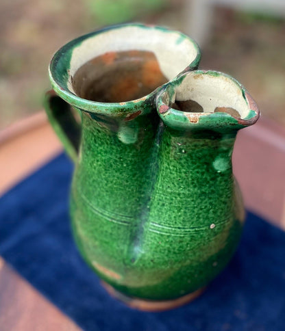 An Unusual Original Piece of Treacle Glazed Art Pottery in The Form of a Jug 16cm Tall