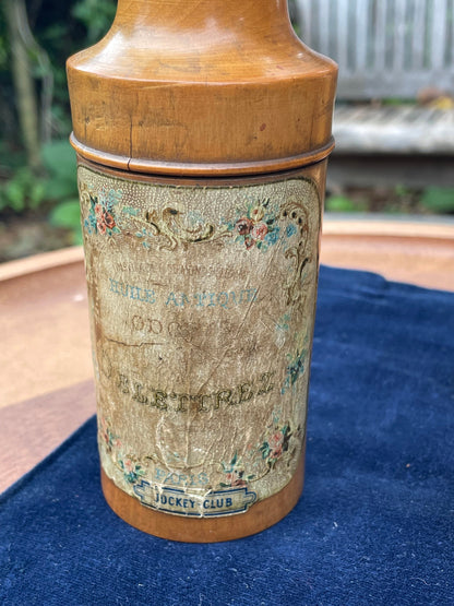 A  Group of Vintage/Antique Treen Items - a French Perfume Bottle Holder, Needle Case, Ladle Bowl c1890's