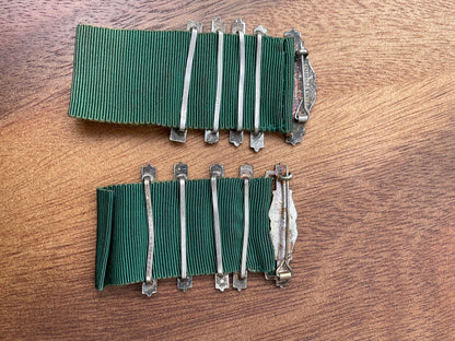 A Collection of Vintage Silver and Enamel Road Safety Council Bars 1946-55 Plus Ribbons