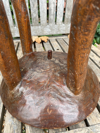 An antique African Kamba Tribal Carved Hardwood Stool With Shallowed Seat  24cm Dia. x 23cm h