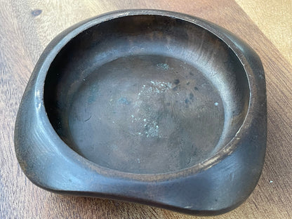 A 19th Century Four Footed Chinese Bronze Dish, With Embossed Character Mark to The Underside  1kg 11cm Wide