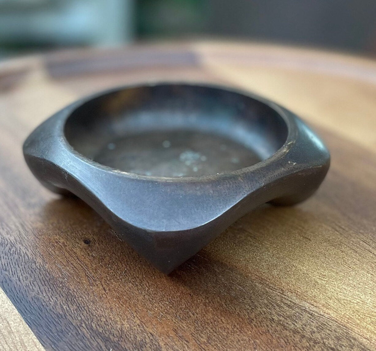 A 19th Century Four Footed Chinese Bronze Dish, With Embossed Character Mark to The Underside  1kg 11cm Wide