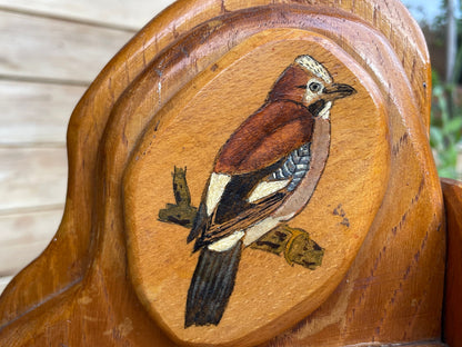 A Pair of Hand Made Folk Art Hand Painted Bird  Book Ends  17cm Tall