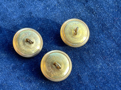 Three Royal Dublin Fusiliers Buttons by Gaunt of London 26mm Diameter c1915