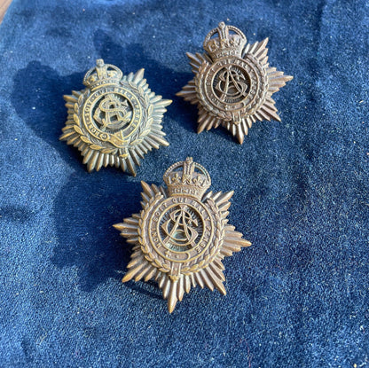 Three Army Service Corps WW1 Army ASC Officers Bronze Cap Badges 43mm Tall