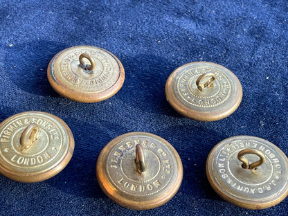 Five large Army Service Corps Buttons 25mm Diameter