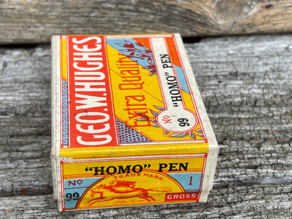 A Vintage Unopened Full Box of GEO.W.Hughes Extra Quality Homo Pen no. 99  Pen/Calligraphy Nibs - 1 Gross (144 nibs)