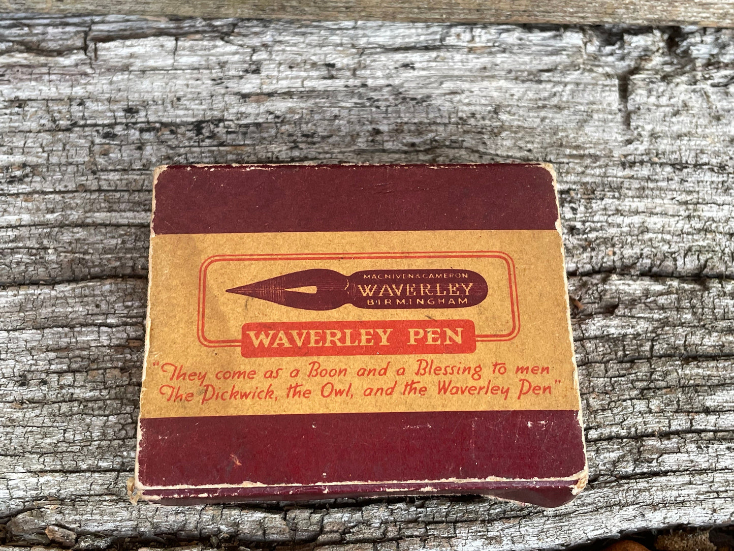 A Vintage Opened Box of Pen Nibs in a Macniven & Cameronmainly Waverley Pen Box