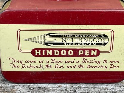 A Vintage Hindoo Pen Nibs Tin Box by Macniven and Cameron Ltd With Walmar and Mitchells LH Italic Nibs