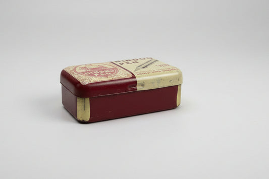 A Vintage Hindoo Pen Nibs Tin Box by Macniven and Cameron Ltd With Walmar and Mitchells LH Italic Nibs