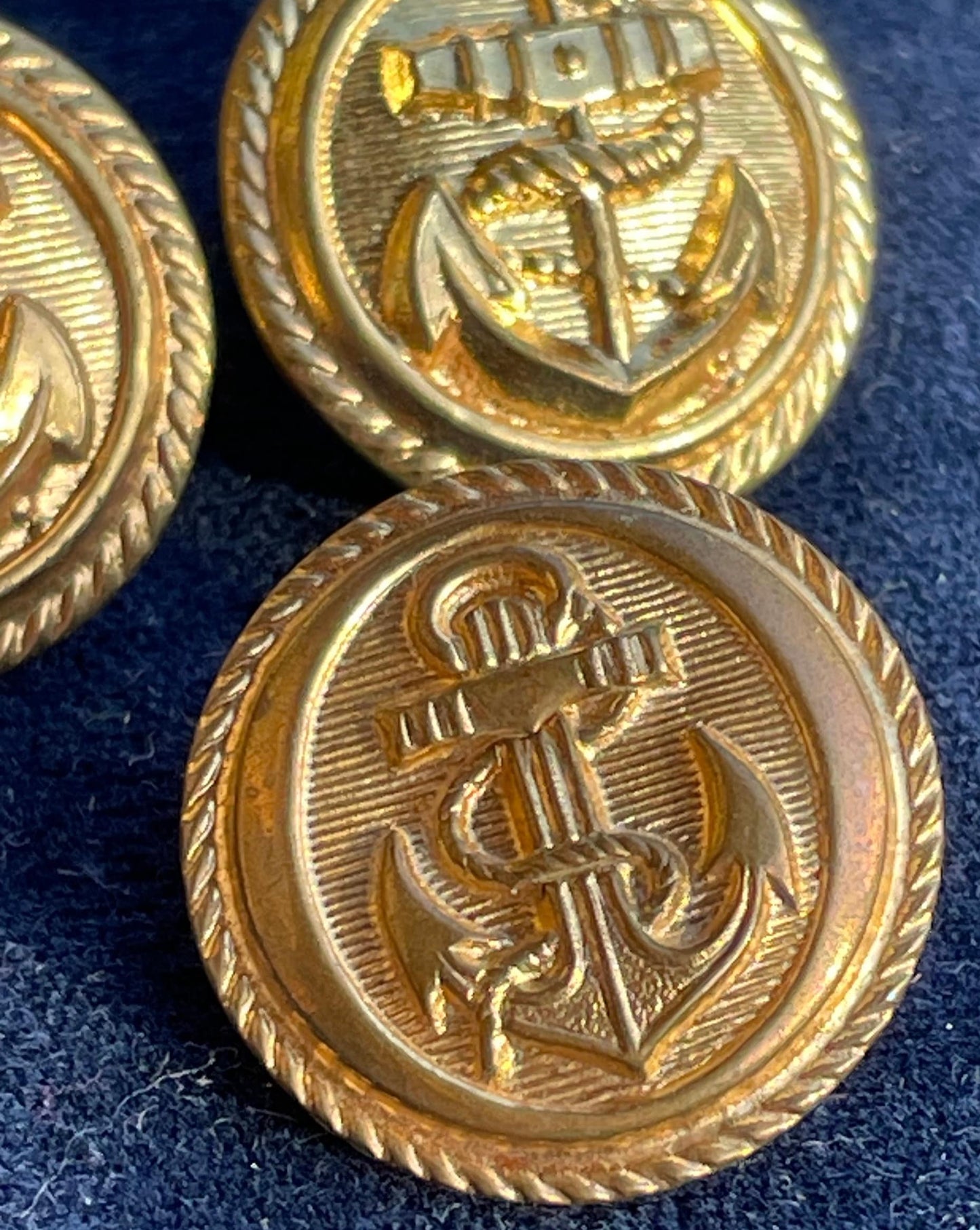 Three German Kriegsmarine/Navy Golden Shoulder Buttons 24mm Diameter