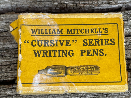 A Vintage Opened Box of Cursive Series Writing/Calligraphy Pens Nibs by William Mitchell's - 26 Approx. size 3 Nibs