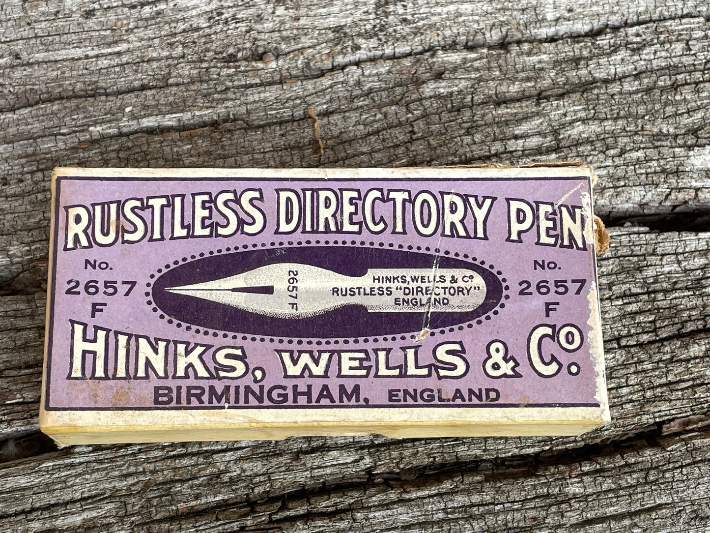 A Vintage Opened Box of Rustless Directory Pen Nibs by Hinks, Wells & Co.  - 128 No. 2657 Nibs