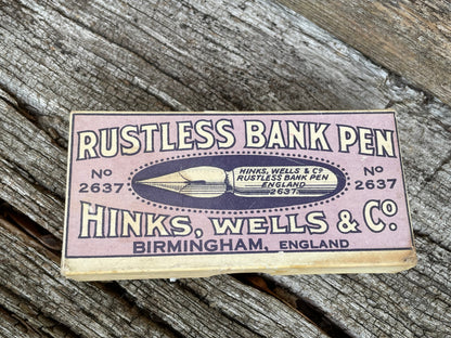 A Vintage Opened Box of Rustless Bank Pen Nibs by Hinks, Wells & Co.  - 134 No. 2637 Nibs