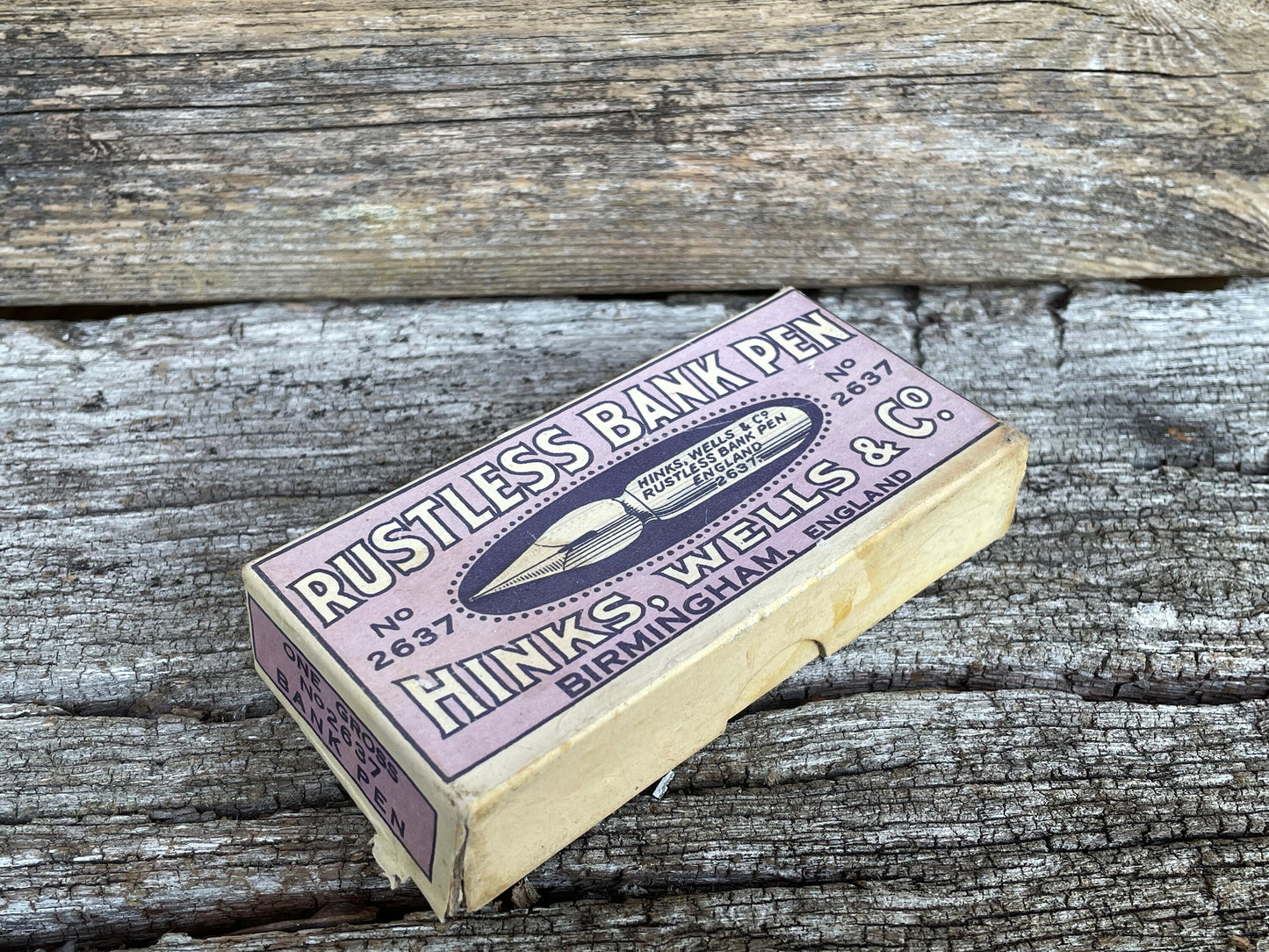 A Vintage Opened Box of Rustless Bank Pen Nibs by Hinks, Wells & Co.  - 134 No. 2637 Nibs