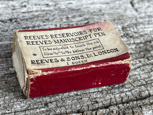 A Vintage Opened Reeves Reservoirs box - contains some Reeves and some Mitchell's Slippon Reservoirs - 22 in total