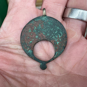 An Ancient Bronze Amulet Artefact in a Lunar Crescent Shape 35mm Diameter