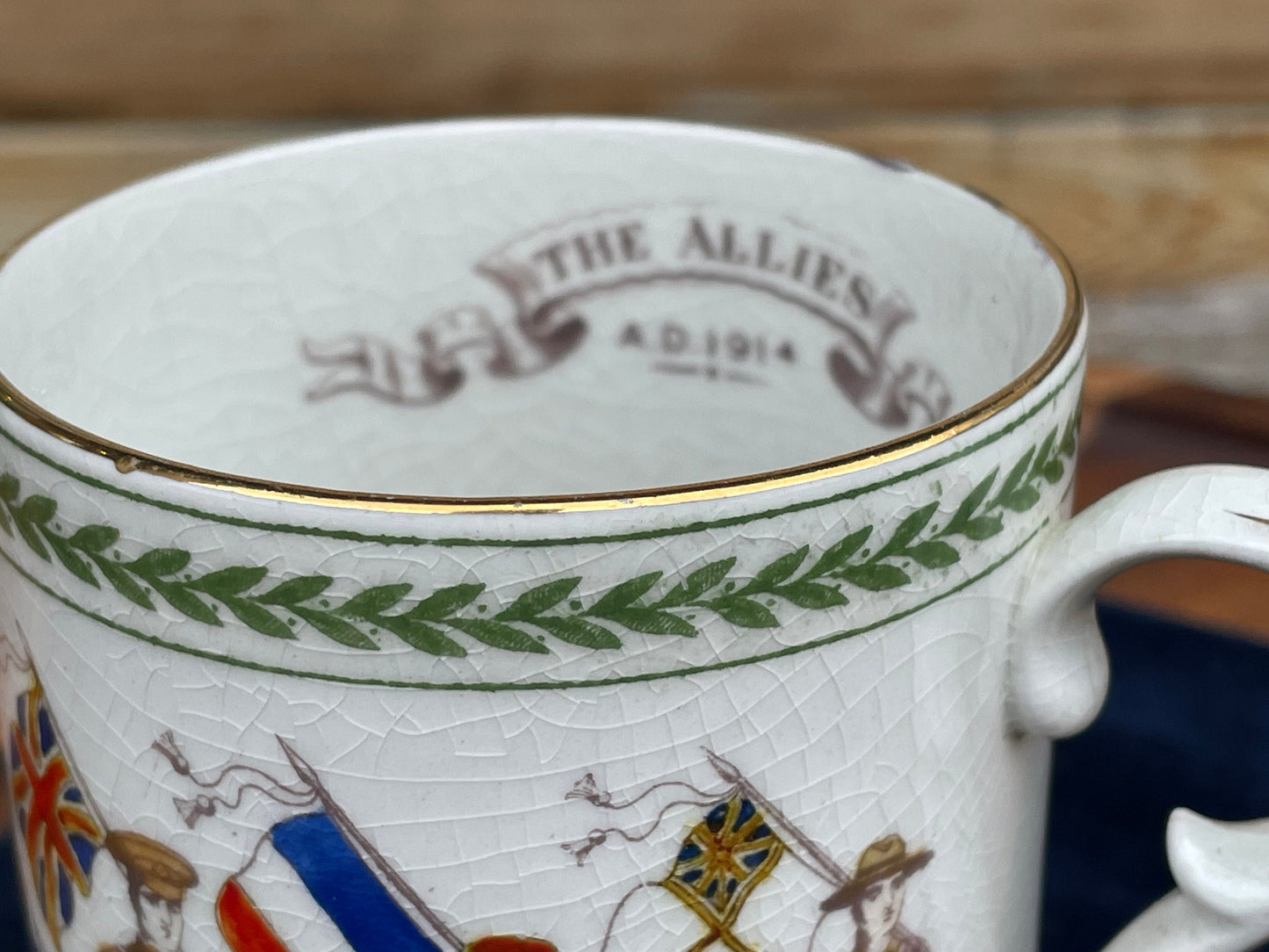 A Truly Rare and Exclusive to Harrods London WW1 Booths The Allies A.D. 1914 Mug 10cm Tall