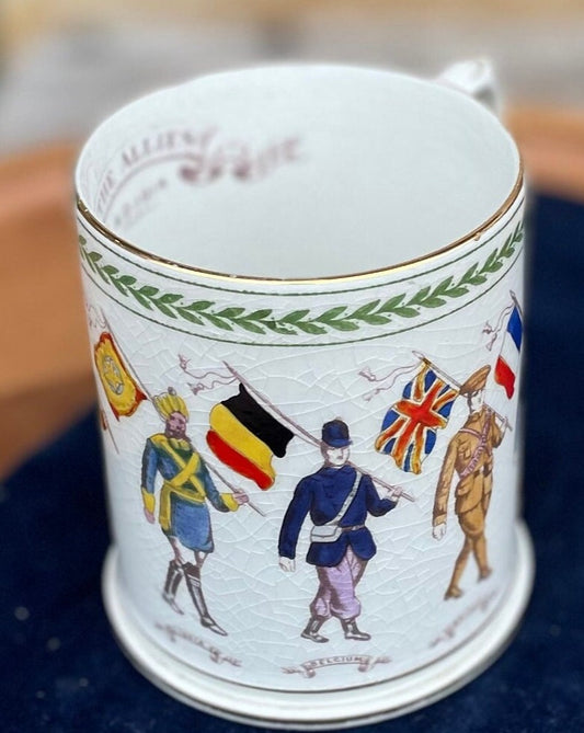 A Truly Rare and Exclusive to Harrods London WW1 Booths The Allies A.D. 1914 Mug 10cm Tall