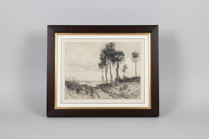 A Framed and Signed Etching by Herbert Dicksee Called  'Shaldon Lane' 1916