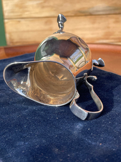 A Small Solid Silver Cream Jug Made in Birmingham 1921 (very rubbed Assay marks) 9cm Tall  -81grams