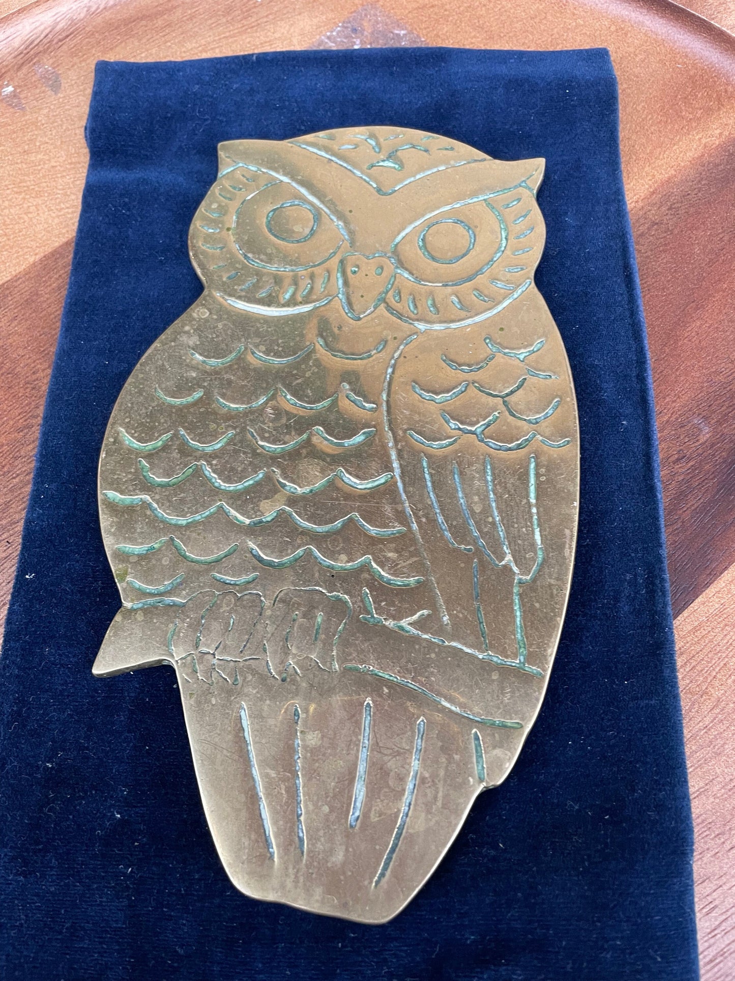 A Vintage Piece of  Brass Kitchenalia in The Form of an Owl Trivet 20cm Long c1920'S