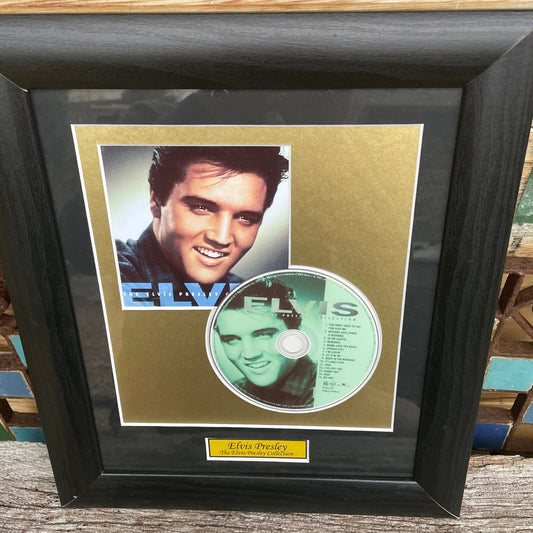 A Framed Elvis Presley - The Elvis Presley Collection CD - Frame 37x32cm