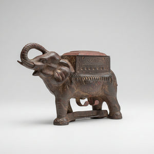 A Cast Iron Victorian Novelty Elephant Cigarette Dispenser c1890 - 23 cm Long - 1.8kg
