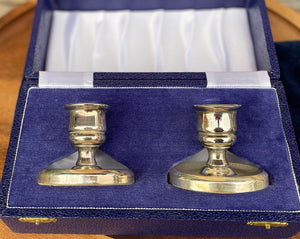 An original British Airways Concorde Memorabilia Boxed Set of Silver Plate Candle Sticks 7cm Diameter