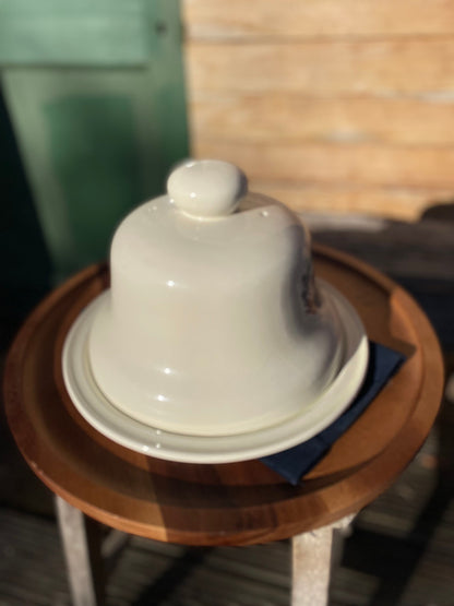 A Vintage Ceramic Cheese Cloche on a Stand From Harrods London 26cm Diameter