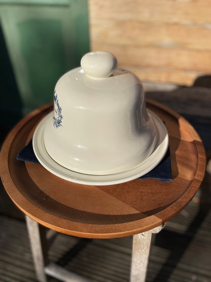 A Vintage Ceramic Cheese Cloche on a Stand From Harrods London 26cm Diameter