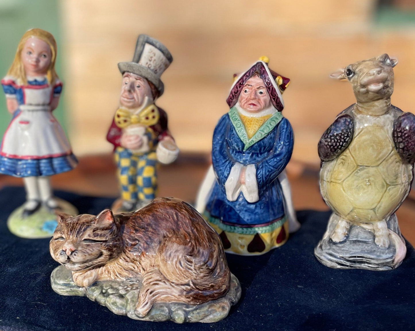 Five of the Set of Eleven Highly Collectable  Beswick Alice Series Characters by Royal Doulton Tallest 12.5cm