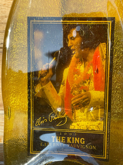 A Piece of Vintage Elvis Presley Memorabilia - Elvis captured in a 2001 The King Cabernet Sauvignon California wine bottle  - 31cm tall