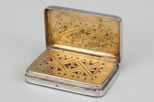 A Georgian Solid Silver Vinaigrette By Joseph Willmore Birmingham 1807 - 3.4cm Wide