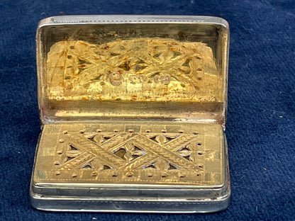 A Georgian Solid Silver Vinaigrette By Joseph Willmore Birmingham 1807 - 3.4cm Wide