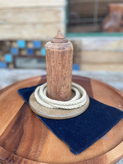 An Old English Pub Game Made From an Old Bobbin Flange Rescued From Oxford Mill Rochdale Manchester in 1924 - 19cm tall