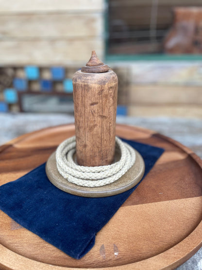 An Old English Pub Game Made From an Old Bobbin Flange Rescued From Oxford Mill Rochdale Manchester in 1924 - 19cm tall